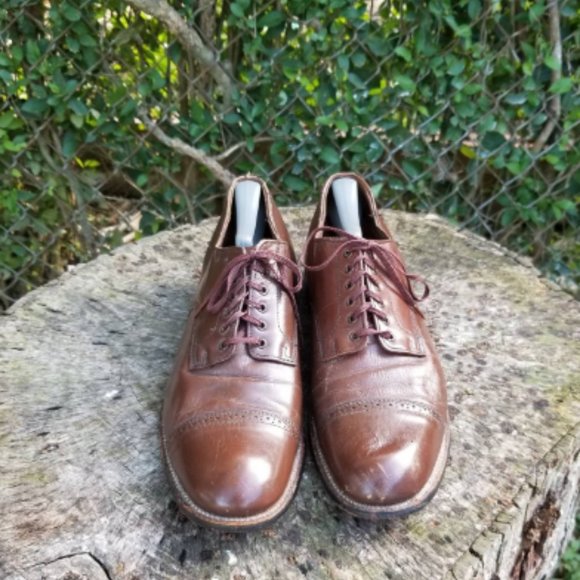 Sz 11.5 Vintage Wingtip Shoes Stacy Adams 70s main image 4
